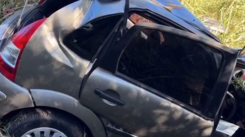 Mulher morre em acidente na Avenida Juiz de Fora após carro sair da pista e atingir árvore