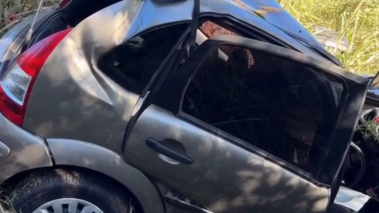 Mulher morre em acidente na Avenida Juiz de Fora após carro sair da pista e atingir árvore