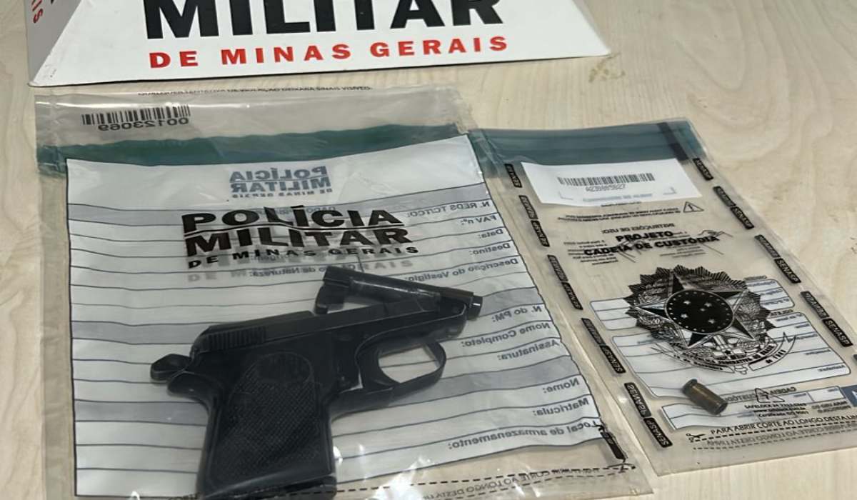 Arme apreendida no Centro de Bom Jardim de Minas