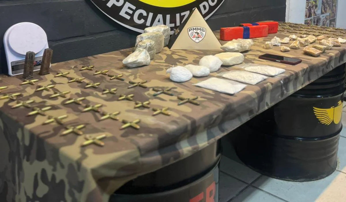 drogas e munições apreendidas na região do bairro retiro, em juiz de fora