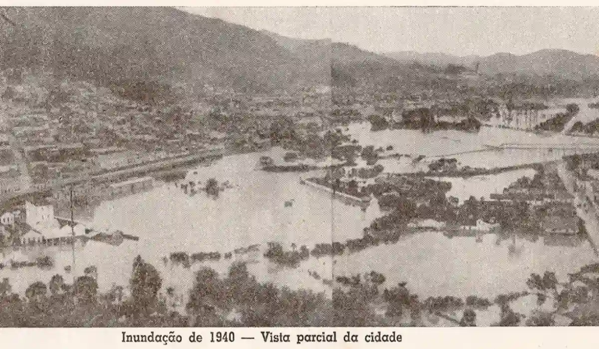 Enchente de 1940 na véspera do Natal fez Rio Paraibuna, em Juiz de Fora, transbordar