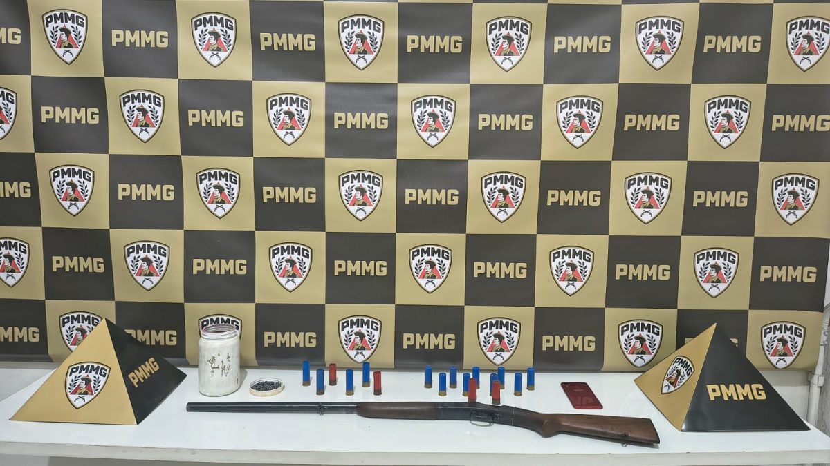 arma apreendida em rochedo de minas após tiros em uma casa