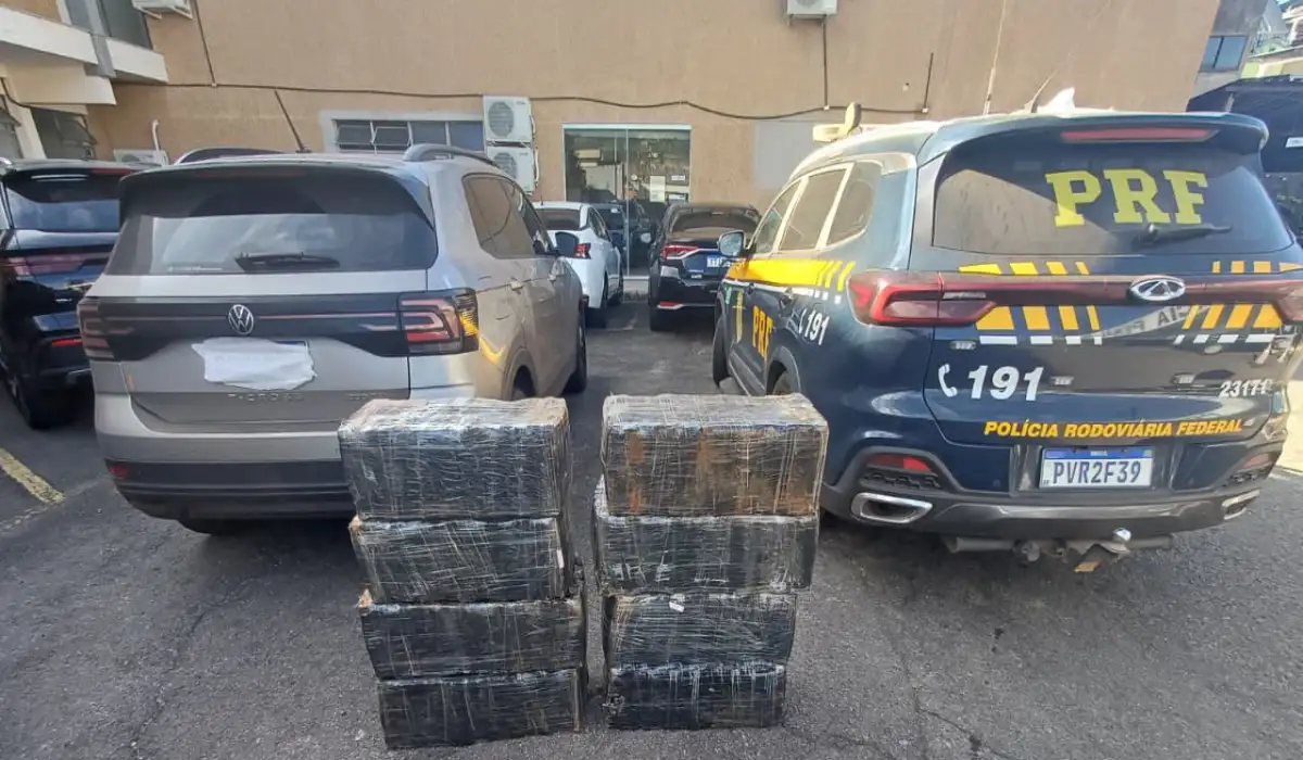 Droga apreendida pela Polícia Rodoviária Federal (PRF) em Juiz de Fora