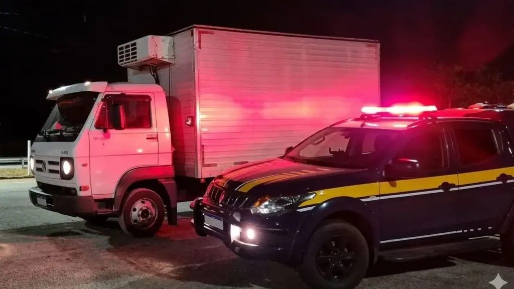PRF apreende caminhão furtado na BR-040 em Juiz de Fora 10 PRF caminhao preso juiz de fora