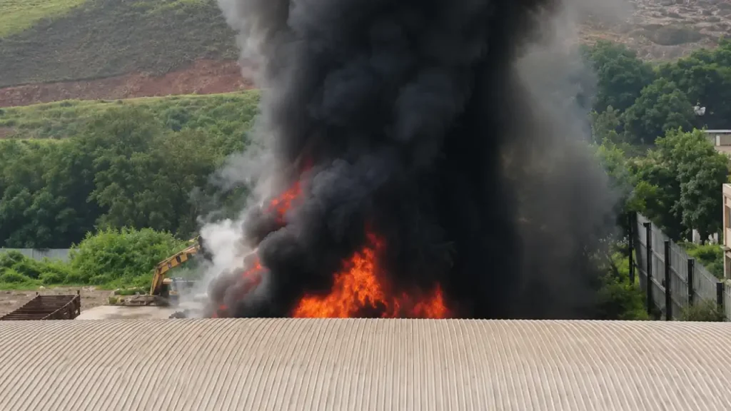 Incêndio atinge depósito de recicláveis ao lado da Escola Thereza Falci, em Juiz de Fora 4 incendio proximo escola nova era