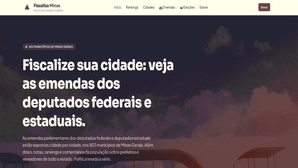 Plataforma reúne dados sobre emendas parlamentares e amplia fiscalização dos recursos públicos em Minas Gerais 9 Fiscaliza Minas reúne dados sobre emendas parlamentares e amplia fiscalização dos recursos em MG