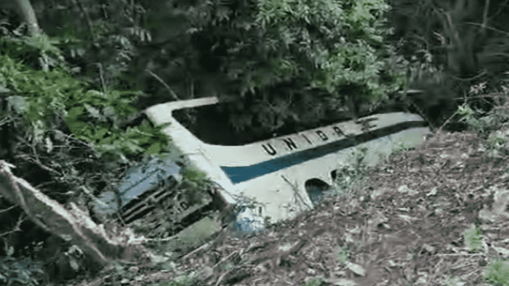 Ônibus da Unida que saiu de Juiz de Fora cai em ribanceira na BR-040 em Petrópolis